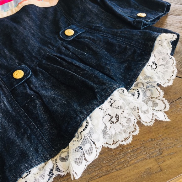Upcycled lace patchwork boho jean jacket - Picture 13 of 15
